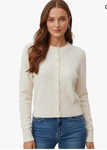 lot 2130 image: Ladies cardigan white size l - Stock image may differ from actual product images