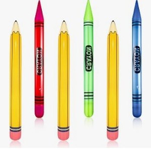 lot 2135 image: Inflatable crayons and giant box building blocks decoration for teacher classrooms - Stock images may differ from actual product images