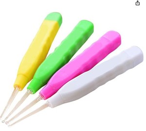 lot 6055 image: LED Light Ear Wax Removal Tool, Multi-Color Pack with Illuminated Tips, Professional Cleaning Pick Set for Safe Home Use (Green) Lot of 2 various colors - Stock images may differ from actual product images