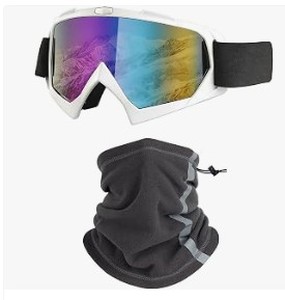 lot 6138 image: Airblaster Snow Goggles White with Mirrored Lens Size L - Stock images may differ from actual product images