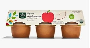 lot 10055 image: ORGANIC UNSWEETENED APPLE SAUCE, UNSWEETENED APPLE - Stock images may differ from product actual images