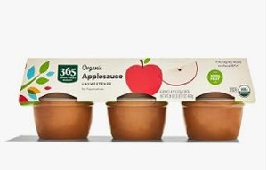 lot 10095 image: ORGANIC UNSWEETENED APPLE SAUCE, UNSWEETENED APPLE - Stock image may differ from actual product image