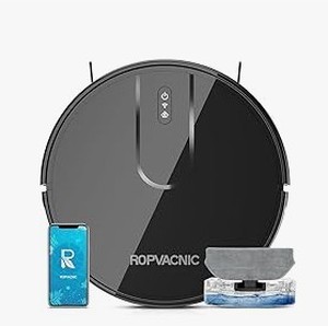 lot 11587 image: ROPVACNIC Robot Vacuum and Mop Combo 5200Pa Suction Robotic Cleaner