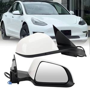 lot 1653 image: Right Passenger Side Mirror Compatible with Tesla Model 3 2017-2023 Replacement 1592032-00-E, 159203200E Power Heated Memory 13 Pins (White)