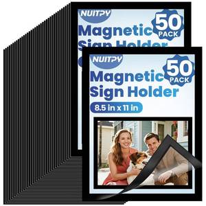 lot 1662 image: NUITPY 50 Pack Magnetic Sign Holder, 8.5in x 11in Magnetic Paper Holder