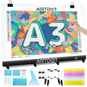 lot 1672 image: ARTDOT A3 LED Light Pad for Diamond Art Kits for Adults