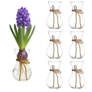 lot 1678 image: A 6 Pack Small Glass Hyacinth Vases, Mini Bud Vase Set for Bulb Forcing
