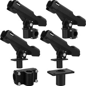 lot 1683 image: Threlaco Fishing Rod Holder for Boat Adjustable Rod Racks with Side Mount Bulk Swivel Pole Holders for Boats with Combo Mount, Fishing Accessories, Black(6 Pcs)
