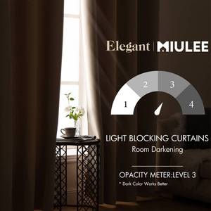 lot 1693 image: MIULEE Beige Blackout Bedroom Curtains Drapes 84 Inch Long 66inx84in