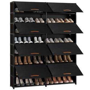lot 1700 image: Gasvadivum 2 by 9 Tier Shoe Cabinet, 54-Pair Storage for Closet,Black