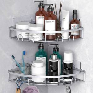 lot 1708 image: Kerisgo Corner Shower Caddy for Bathroom Storage,Silver,2 Pack