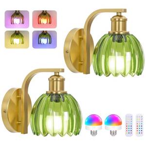 lot 1725 image: Vintage Battery Operated Wall Sconce, Wireless Wall Lights with Bulbs