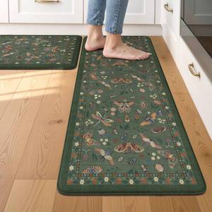 lot 1737 image: LEEVAN Anti Fatigue Kitchen Mats for Floor, Cushioned Kitchen Mat Set 2PCS