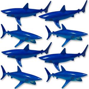 lot 2231 image: 10pcs Plastic Shark for Drinks - Shark Decoration for Shark Party, Shark Decoration for Theme Parties, Vinyl Shark for Drinks, Cocktails, Lemonade and More