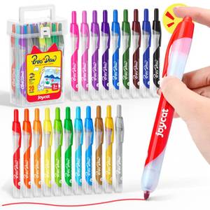 lot 2236 image: JoyCat 20-Color Washable Markers for Kids, Click Markers with Carrying Case