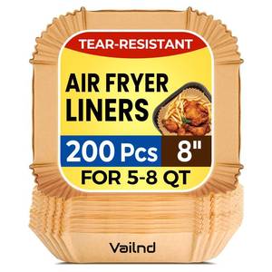 lot 2247 image: Air Fryer Liners Disposable, 200 PCS Unbleached Parchment Paper Liner