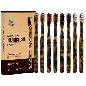 lot 2268 image: Isshah Plant-Based Cellulose Acetate Toothbrushes - 4 Pack - Tortoise