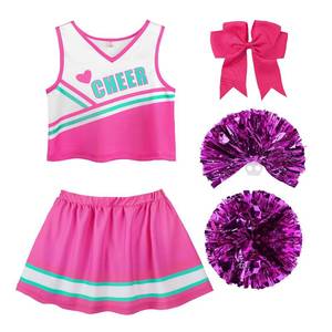 lot 2282 image: ReliBeauty Cheerleader Costume for Girls Cheer Uniform Outfit, Pink.130