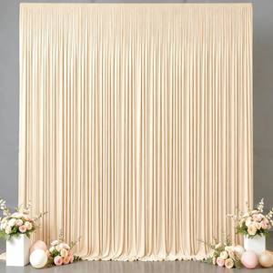 lot 2304 image: 10x10FT Backdrop Curtains with Rod Pockets - Wrinkle Free Photo Stage Backdrop 2 Panels Curtains Drapes for Photography Wedding Party Baby Shower Decorations (Champagne)