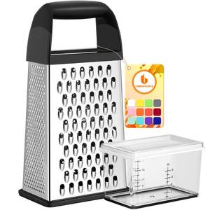 lot 2317 image: Cheese Grater With Container Box Grater Stainless Steel Kitchen Black