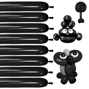 lot 2327 image: Black 260 balloons, Thickening Latex Black 260q Balloons for Animal Model, 100pcs Long Twisting Balloons for Halloween Xmas Presents, Animal Shape Weddings, Birthdays Clowns.