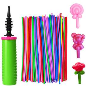 lot 2331 image: ouyili 100Pcs 260 Balloons Latex with 1 Hand Balloon Pump Kit, Professional Premium Quality Twisting Magic Long Balloons Assorted Color to Make Animal for Birthday Party Clowns Wedding Decorations