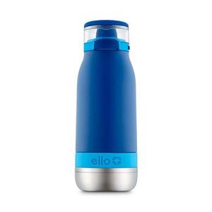 lot 2334 image: Ello Emma 14oz Insulated Stainless Kids Water Bottle with Straw, Blue