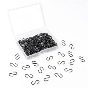 lot 2338 image: 100 Pack Mini S Hooks for Hanging Small S Hook for Jewelry Metal S-hook Mini S Shaped Hanger for Christmas Ornament 12 Inch Wire Hangers for Crafts DIY Iron S-Shaped Connectors for Key Chain (Black)