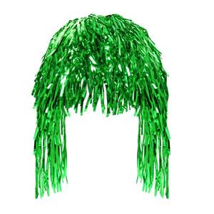 lot 2339 image: PENTA ANGEL Foil Tinsel Wig 80s Retro Metallic Shiny Long Fancy Dress Party Costume Wigs Photo Booth Props Wig for Women Men Halloween Disco Party Cosplay (Green)