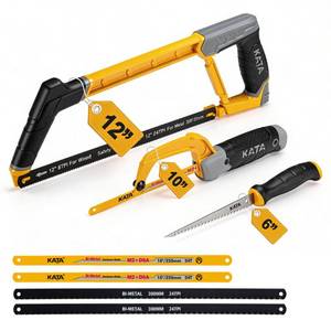 lot 2360 image: KATA Hand Saw Kit, 12in Heavy Duty Hacksaw, 10in Mini Hacksaw, 6in Drywall Saw