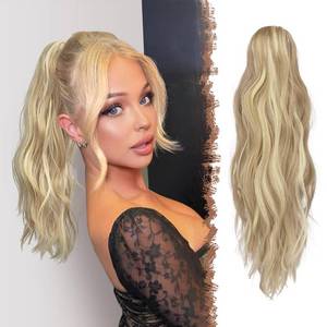 lot 2367 image: FESHFEN Ponytail Extensions, Long Claw Clip in Ponytail Hairpiece Synthetic Pony Tails Hair Piece Natural Wavy Hairpieces for Women, 20 inch Dirty Blonde