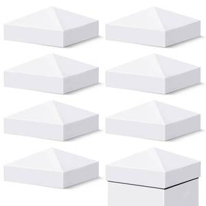 lot 2382 image: VIVIDA 4in x 4in White Vinyl Post Caps 7 Pack, PVC Fence Post Caps