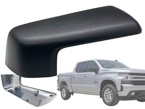 lot 2383 image: APA Replacement Exterior Mirror Cover Fits 2019-2026 Silverado Sierra Top-Half Part Textured Black Passenger Right Side 84732426