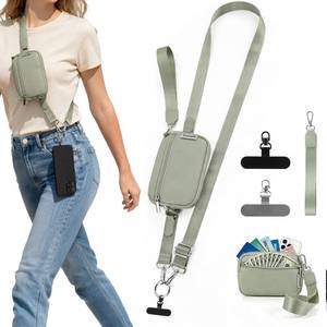 lot 2388 image: Aiseaulis Clip and Go Strap for Phone with Wallet Crossbody, Detachable Zippered RFID Wristlet Wallet, Adjustable Phone Lanyard and Ultra-Thin 360° Rotatable Metal Tabs for All Smartphones