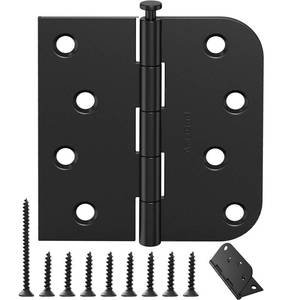 lot 2391 image: AmzGod 24 Pack Matte Black Door Hinges 4 Inch, Heavy Duty Exterior Hinges with Square and 58in Radius Corners, Removable Pin Design for Quiet Residential Front and Back Doors