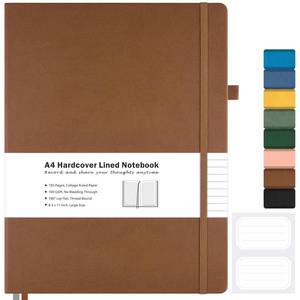 lot 2397 image: College Ruled Notebook, A4 Hardcover Leather Notebook for Work, Thick Paper