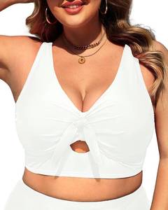 lot 2405 image: Plus Size Underwire Bikini Top - Women Push Up Swim Top Bra Keyhole Swimsuit Tops Only Bathing Suit Tops for Large Bust 2025 White 20 Plus