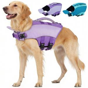 lot 2415 image: Kuoser Dog Life Jacket, Front Float Dog Life Vest for Swimming Boating, Reflective Pet Swim Suit with Rescue Handle and D-Ring and Chin Float for Small Medium Large Dogs, Green M