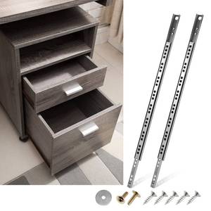 lot 2420 image: Masendelk 2pcs Ball Bearing Drawer Slides 13.5 Inch  342mm, 2 Fold Metal Drawer Tracks, Two Way Slide Track Rail Glides with Mounting Screws - 0.67 Inch Wide