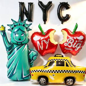 lot 2427 image: NYC Cityscape Balloons New York City Balloons Status of Liberty Taxi Balloon for NYC New York Birthday Party Decorations Sex and City Girl Party Decorations Spider Decor I Love NY Decor Theme Party