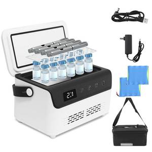 lot 3647 image: Electric Insulin Cooler Travel Case Box, Mini Insulin Fridge, Portable Insulin Refrigerator Diabetic Cooler Box for 4-5 Pens, 2-18 Temperature Control, with Handle, Power Supply, Rechargeable Battery