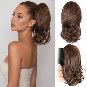 lot 4015 image: 14 Inch Clip in Ponytail Hair Extensions, Claw Clip Ponytail Extension