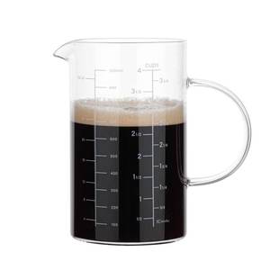 lot 4017 image: BCnmviku Glass Measuring Cup, Insulated handle, V-Shaped Spout, High Borosilicate Glass Measuring Cup 1000ML 1 Liter, 4 Cup for Kitchen or Restaurant, Easy To Read (1000ml-1pcs)