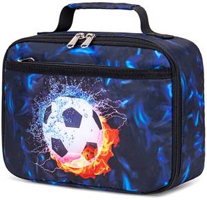 lot 4031 image: LEDAOU Lunch Box Kids Boys Girls Lunch Bag Insulated Lunch Box Toddler Reusable Lunchbox for School Picnic Hiking (Soccer Blue)