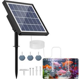 lot 4033 image: NFESOLAR 3W Solar Pond Aerator with 2200mAh Battery Backup, All-in-One Solar Air Pump, 247 Continuous Oxygenation, Quiet Operation, 3 Modes Bubbler, Portable for Small Ponds, Fish Tanks and Hydroponics