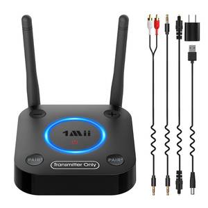 lot 4043 image: 1Mii B06TX Bluetooth 5.3 Transmitter for TV to 2 Wireless HeadphoneSpeaker