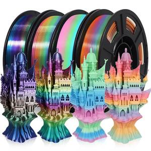 lot 4069 image: RepRapper Rainbow PLA Filament, Shiny Multicolor Silk PLA 1.75 mm Filament (-0.03 mm), Sparkle Fast Change Multi-Color Matte 250g4 Sample Pack 3D Printer Filament for 3D Printer250g4