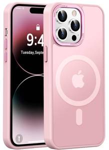 lot 4463 image: Newfuture Magnetic for iPhone 14 Pro Case Matte Shockproof, Tender Pink