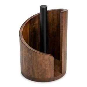 lot 4465 image: Yamagata Tissue Holder for countertop use, Made of Mango Wood, Sturdy and Stable, Rustic Style Decoration for Kitchen, Bathroom, or Dining Table