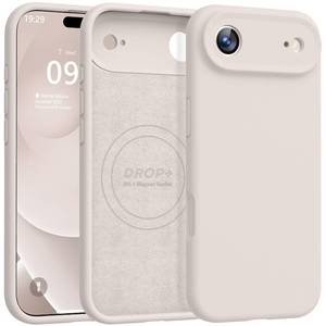 lot 4485 image: Ktele Magnetic for iPhone Air Case Compatible with Magsafe Premium Silicone Satin-Smooth Touch Slim Shockproof Anti-Scratch Microfiber Lining Case, 6.5 inch, Stone